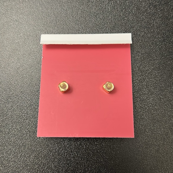 Kate Spade Gold and White Earrings Minimalist Design - Picture 3 of 3